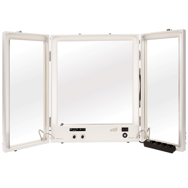 Nestor Factory LED Makeup Mirror Tri-Fold Table Top Black