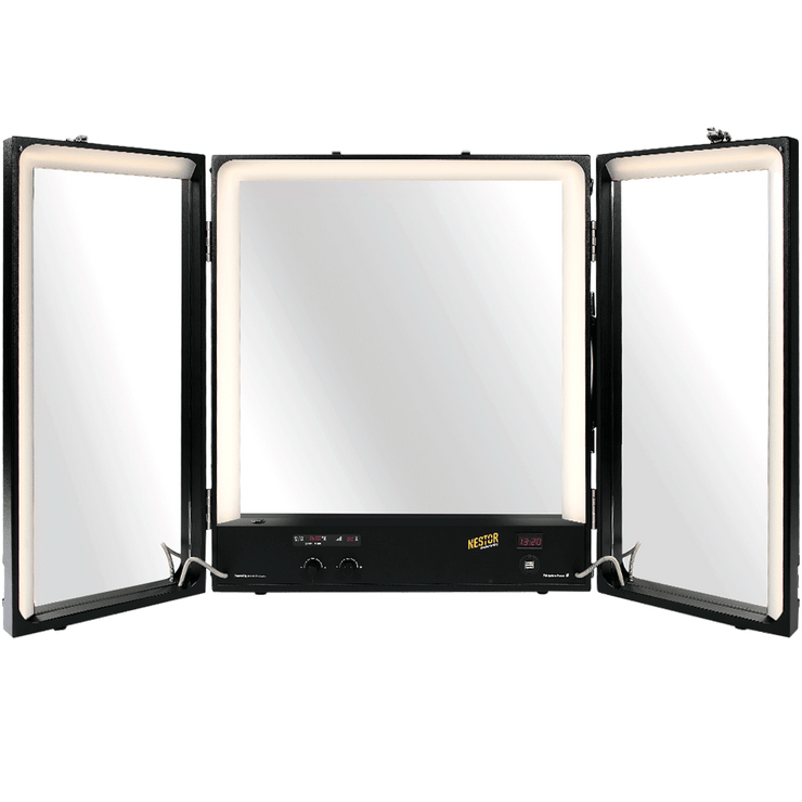 Nestor Factory LED Makeup Mirror Tri-Fold Table Top Black