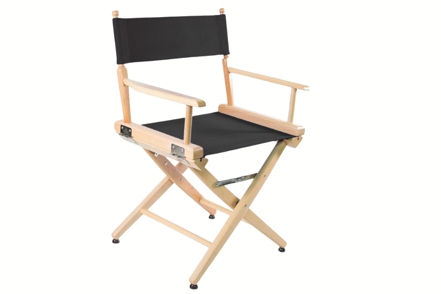 Short Director's Chair 18" Seat Height (Dining Height) Natural Finish