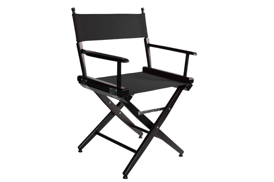 Short Director's Chair 18" Seat Height (Dining Height) Black Finish