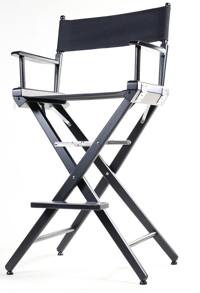 Tall Director's Chair 30" Seat Height (Bar Height) Black Finish
