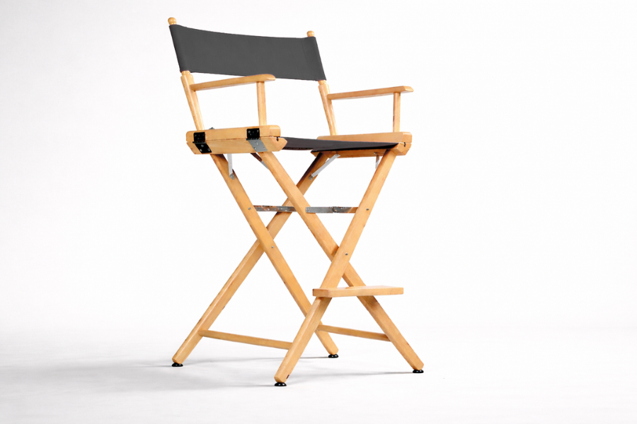 Tall Director's Chair 30" Seat Height (Bar Height) Natural Finish