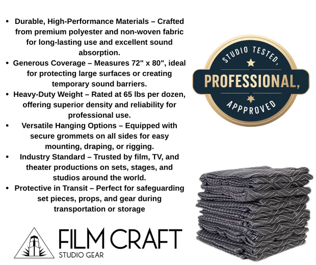 Filmcraft Studio Sound Blanket with Grommets