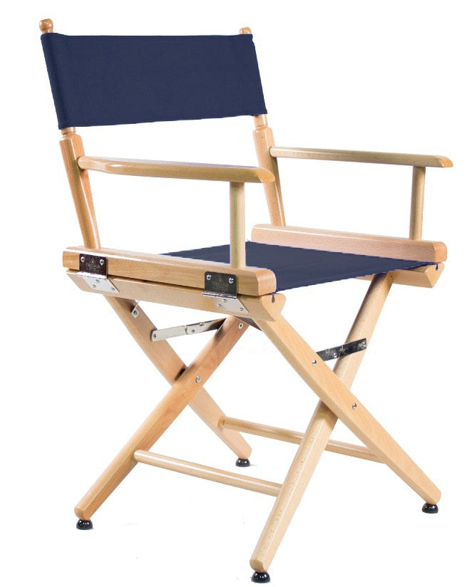 SHORT DIRECTOR CHAIR 18" DINING HEIGHT NATURAL FINISH - Filmcraft Studio Gear