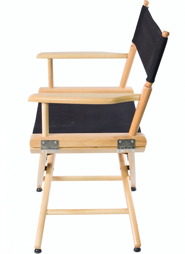 SHORT DIRECTOR CHAIR 18" DINING HEIGHT NATURAL FINISH - Filmcraft Studio Gear