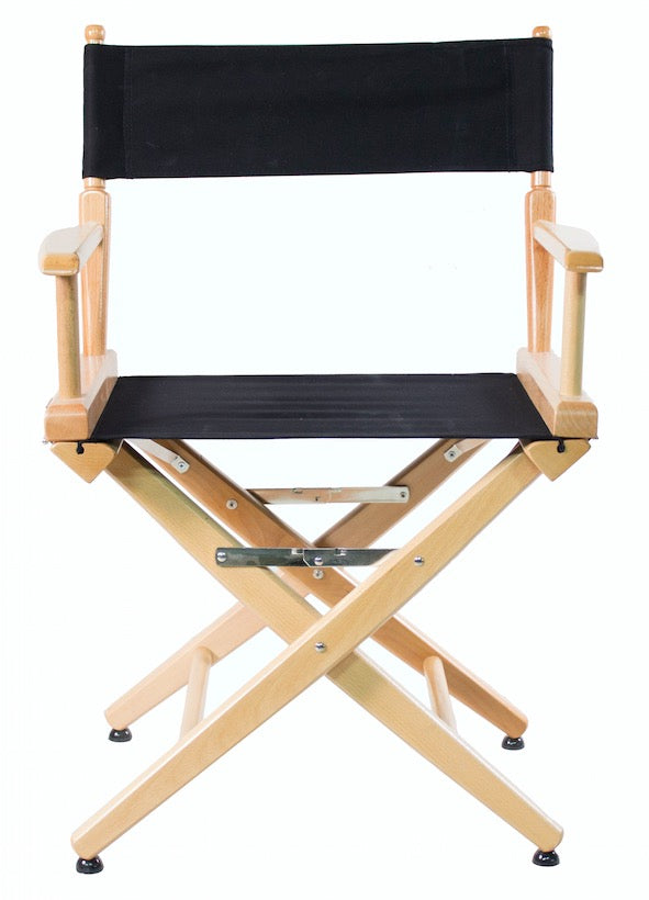 SHORT DIRECTOR CHAIR 18" DINING HEIGHT NATURAL FINISH - Filmcraft Studio Gear