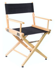 SHORT DIRECTOR CHAIR 18" DINING HEIGHT NATURAL FINISH - Filmcraft Studio Gear