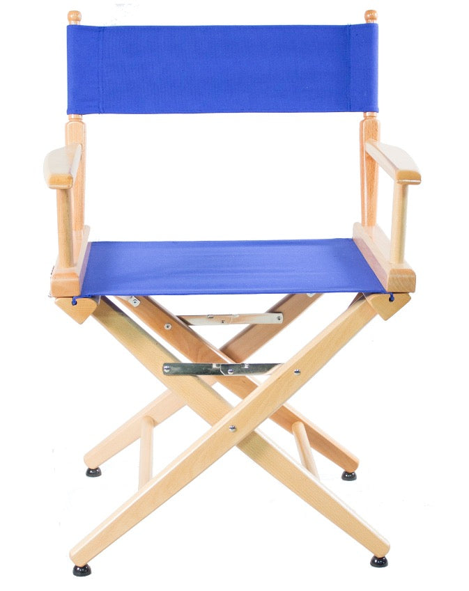 SHORT DIRECTOR CHAIR 18" DINING HEIGHT NATURAL FINISH - Filmcraft Studio Gear