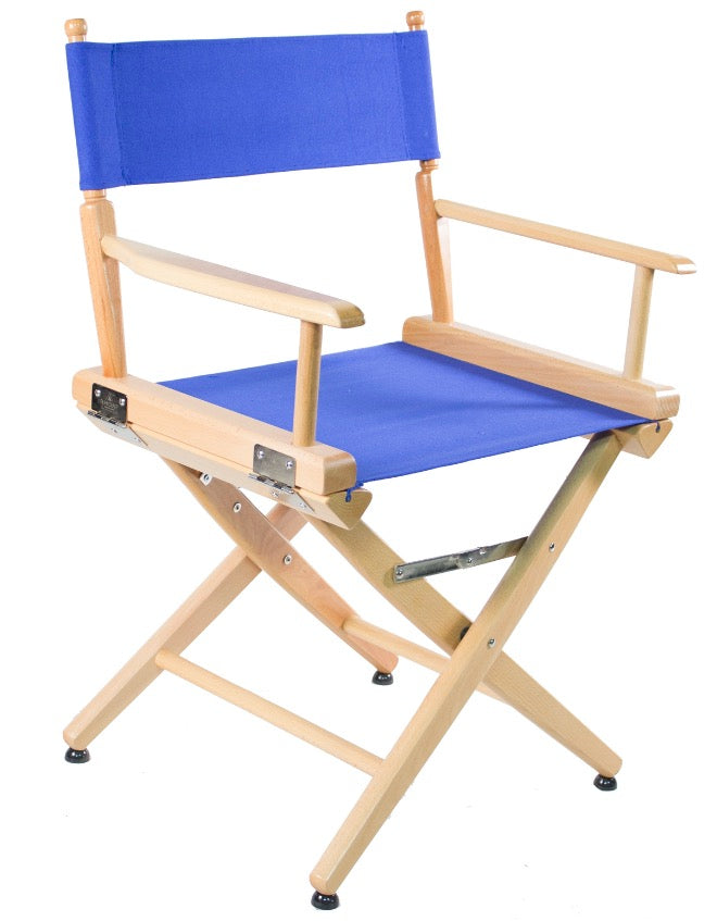 SHORT DIRECTOR CHAIR 18" DINING HEIGHT NATURAL FINISH - Filmcraft Studio Gear