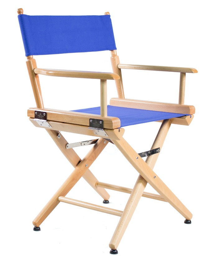 SHORT DIRECTOR CHAIR 18" DINING HEIGHT NATURAL FINISH - Filmcraft Studio Gear