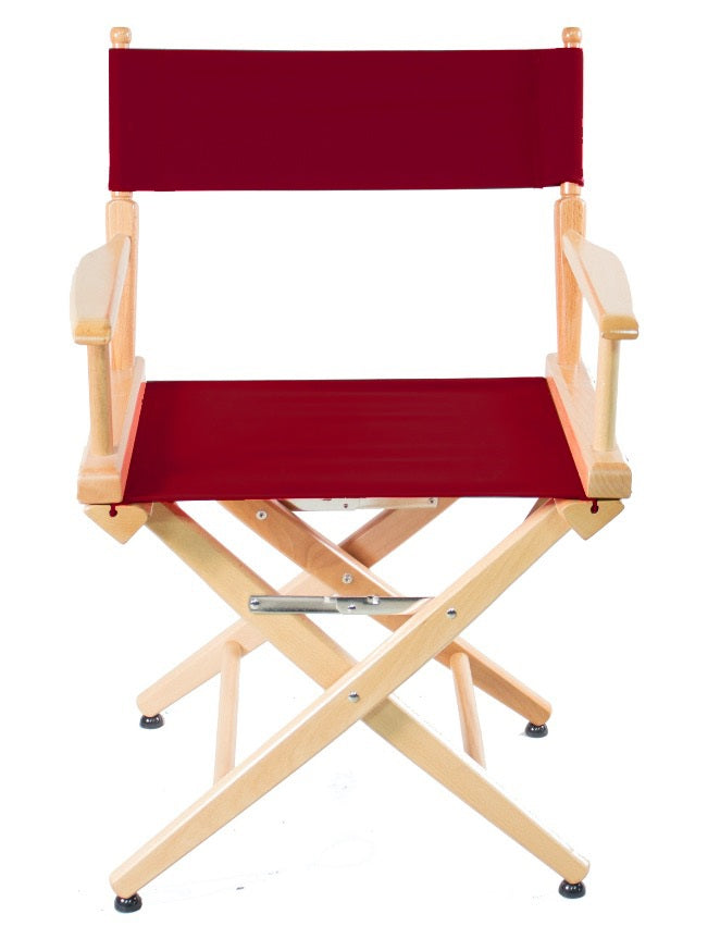 SHORT DIRECTOR CHAIR 18" DINING HEIGHT NATURAL FINISH - Filmcraft Studio Gear