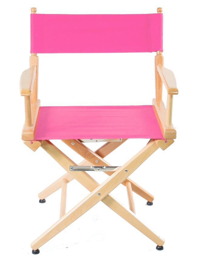 SHORT DIRECTOR CHAIR 18" DINING HEIGHT NATURAL FINISH - Filmcraft Studio Gear