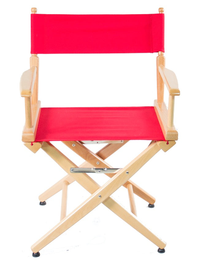 SHORT DIRECTOR CHAIR 18" DINING HEIGHT NATURAL FINISH - Filmcraft Studio Gear