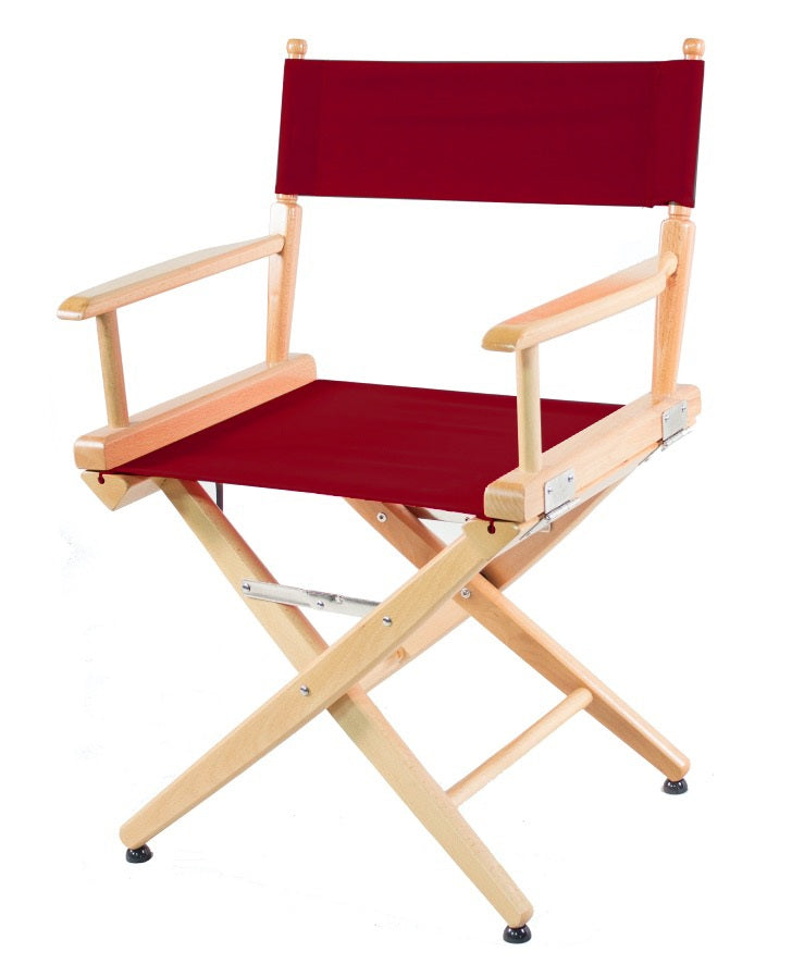 SHORT DIRECTOR CHAIR 18" DINING HEIGHT NATURAL FINISH - Filmcraft Studio Gear