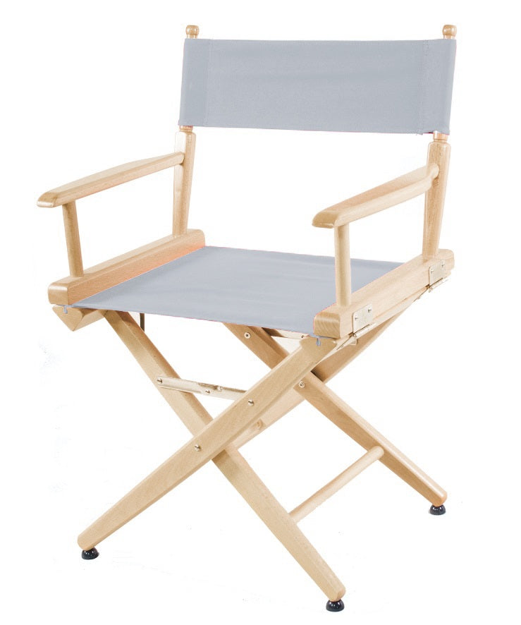 SHORT DIRECTOR CHAIR 18" DINING HEIGHT NATURAL FINISH - Filmcraft Studio Gear