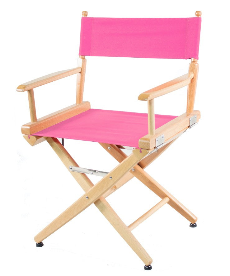 SHORT DIRECTOR CHAIR 18" DINING HEIGHT NATURAL FINISH - Filmcraft Studio Gear