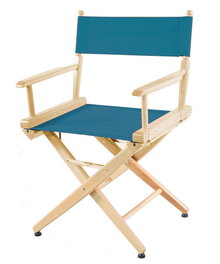 SHORT DIRECTOR CHAIR 18" DINING HEIGHT NATURAL FINISH - Filmcraft Studio Gear