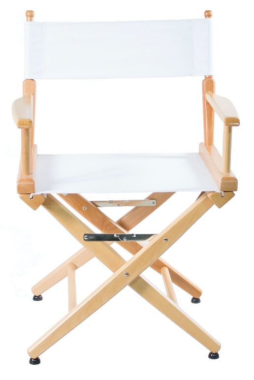 SHORT DIRECTOR CHAIR 18" DINING HEIGHT NATURAL FINISH - Filmcraft Studio Gear