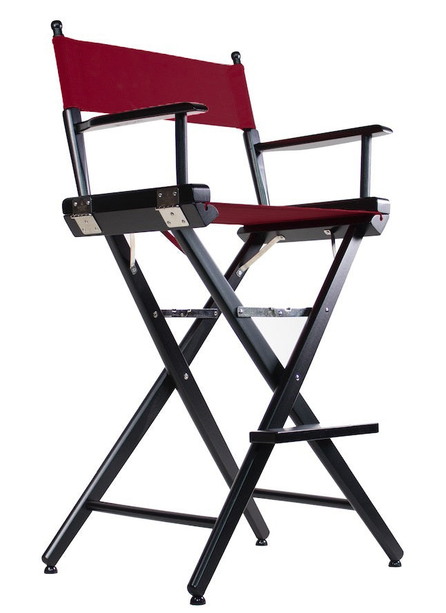 TALL DIRECTOR CHAIR 30" BAR HEIGHT BLACK FINISH - Filmcraft Studio Gear