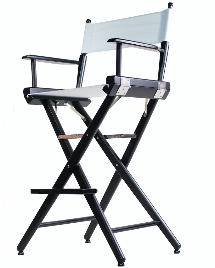 Tall Director's Chair 30" Seat Height (Bar Height) Black Finish