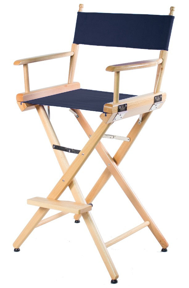 TALL DIRECTOR CHAIR 30" BAR HEIGHT NATURAL FINISH - Filmcraft Studio Gear