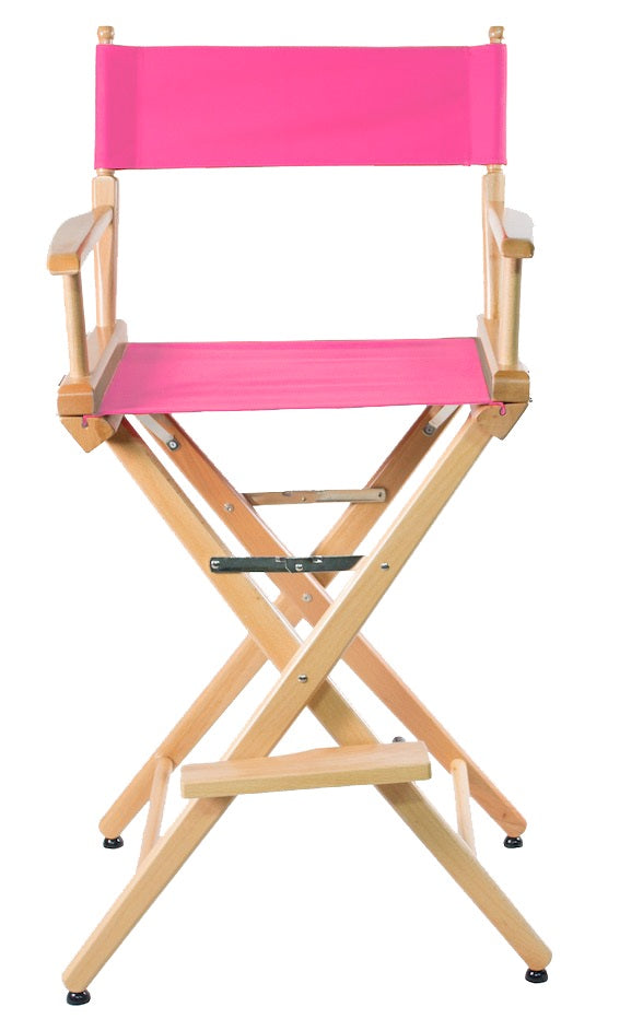 TALL DIRECTOR CHAIR 30" BAR HEIGHT NATURAL FINISH - Filmcraft Studio Gear