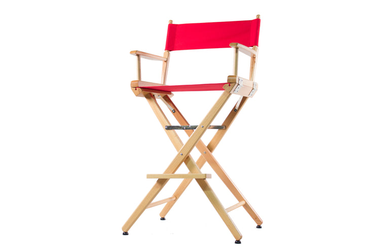 TALL DIRECTOR CHAIR 30" BAR HEIGHT NATURAL FINISH - Filmcraft Studio Gear