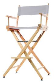 TALL DIRECTOR CHAIR 30" BAR HEIGHT NATURAL FINISH - Filmcraft Studio Gear