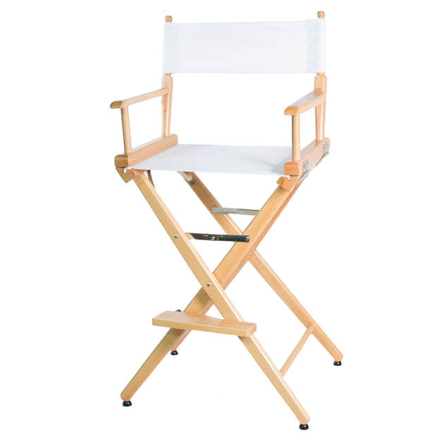 TALL DIRECTOR CHAIR 30" BAR HEIGHT NATURAL FINISH - Filmcraft Studio Gear