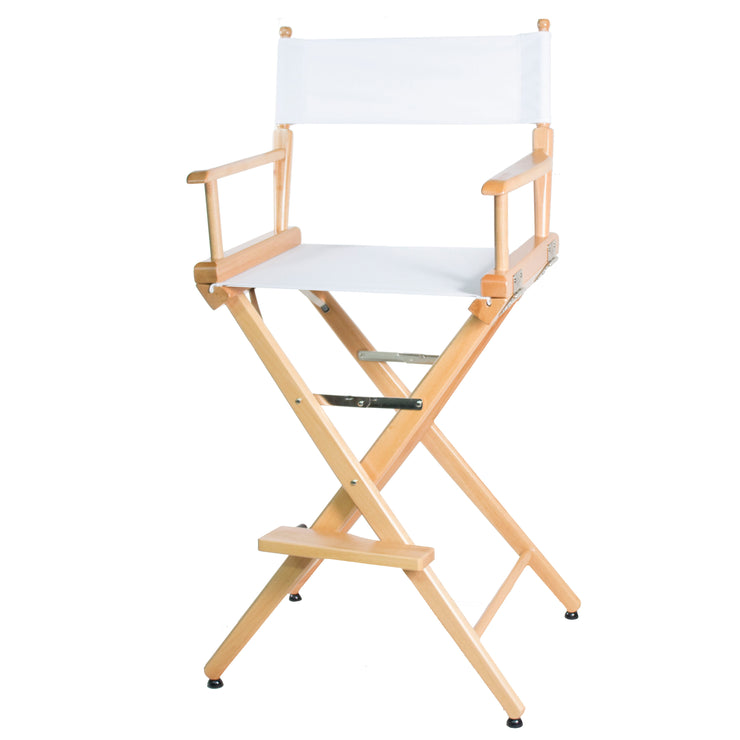 TALL DIRECTOR CHAIR 30" BAR HEIGHT NATURAL FINISH - Filmcraft Studio Gear