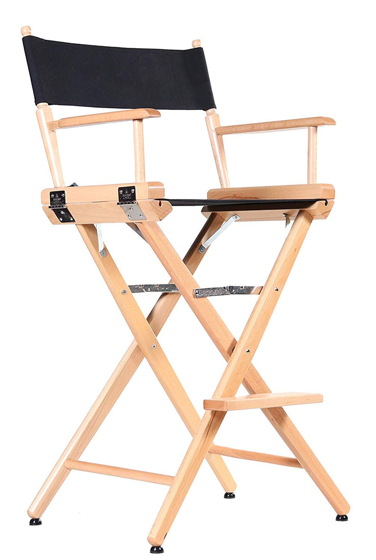 TALL DIRECTOR CHAIR 30" BAR HEIGHT NATURAL FINISH - Filmcraft Studio Gear